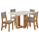 Ver imagem 2 de Mesa de Jantar Retangular Holy com 4 Cadeiras Sol Mel/blonde/cinza - Casa Giulia
