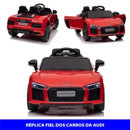 Carro Elétrico Infantil Audi R8 Vermelho 12v com Controle Remoto Zippy Toys - 5