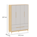 Ver imagem 5 de Guarda Roupa Infantil Quater Linha Tomi Carvalho com Cinza