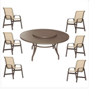 Ver imagem 1 de Conjunto Lótus com Mesa Giratória 1,40m + 6 Poltronas - Marrom Capuccino