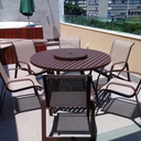 Ver imagem 3 de Conjunto Lótus com Mesa Giratória 1,40m + 6 Poltronas - Marrom Capuccino