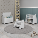 Ver imagem 1 de Conjunto Infantil 3 Pecas 1 Bau 1 Escada 1 Biblioteca Porta Livros Branco