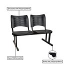 Ver imagem 4 de Cadeira Longarina Plástica 02 Lugares - Cor Preto - Mrplast - 34213