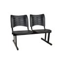 Ver imagem 2 de Cadeira Longarina Plástica 02 Lugares - Cor Preto - Mrplast - 34213