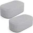 Ver imagem 1 de Kit 02 Puffs Decorativos Orgânicos para Living Quarto 100cm Doha W01 Linho Cinza - Lyam Decor