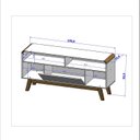 Ver imagem 4 de Rack para TVs até 55 Polegadas 1 Porta 4 Nichos Pés em Madeira Maciça Lazuli