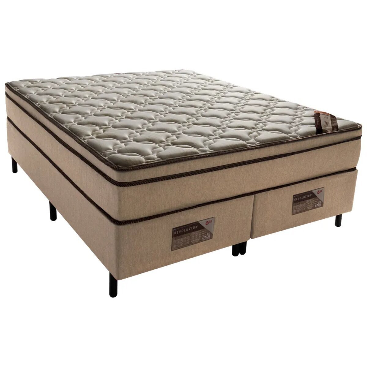 Cama Box King Castor Revolution Tecnopedic 193x203x54 + Box Castor