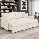 Ver imagem 2 de Sofá Cama Retrátil para Sala de Estar 254cm Una K01 Bouclê Cru - Lyam Decor
