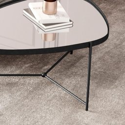 Mesa de Centro Orgânica Alamanda Espelhada Preto Preto - 3