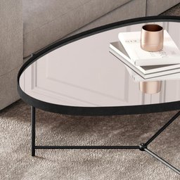 Mesa de Centro Orgânica Alamanda Espelhada Preto Preto - 2