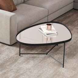 Mesa de Centro Orgânica Alamanda Espelhada Preto Preto - 4
