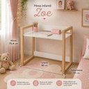 Ver imagem 3 de Mesa Infantil com Regulagem Altura Zoe Branca MDF | Madeira