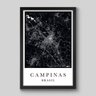 Quadro Mapa Campinas - 60x40cm - Moldura Caixa Preto - 1