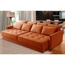 Ver imagem 1 de Sofá Retrátil e Reclinável 2,50m Mariah Veludo Terracota Madelina Decor