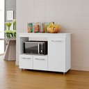 Ver imagem 1 de Armário Balcão Multiuso para Cozinha Micro-ondas e Forno Liza 03 Portas Branco Moblis