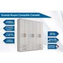 Ver imagem 2 de Guarda Roupa Solteiro 6 Portas e 4 Gavetas Canadá Branco - Conquista