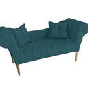 Ver imagem 1 de Namoradeira Recamier Sofá Decorativo 02 Lugares Dubai Azul Turquesa - DL Decor