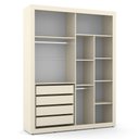 Ver imagem 3 de Dormitório Tutto New 4 Portas, Cômoda 1 Porta e Berço Off White com Capitonê - Matic Móveis