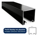 Ver imagem 5 de Porta Ipê Champanhe Friso 9 80x210cm c/ Kit de Correr Sobrepor Preto
