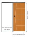 Ver imagem 2 de Porta Ipê Champanhe Friso 9 80x210cm c/ Kit de Correr Sobrepor Preto