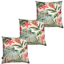 Ver imagem 1 de Almofadas Cheias Impermeável Estampa Digital 100% Algodão Kit 3 43CMX43CM:Flores Fundo Salmão