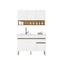 Ver imagem 2 de Kit Cozinha Line 02 Peças Balcão sem Tampo 120 Cm Cinza Gris - Branco Supremo