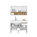 Ver imagem 3 de Kit Cozinha Line 02 Peças Balcão sem Tampo 120 Cm Cinza Gris - Branco Supremo