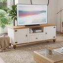 Ver imagem 3 de Rack para Sala de Estar Alegra S05 65" 150cm MDF-MDP com Gaveta Off White Lyam Decor