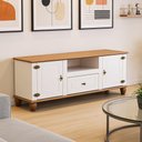 Ver imagem 1 de Rack para Sala de Estar Alegra S05 65" 150cm MDF-MDP com Gaveta Off White Lyam Decor