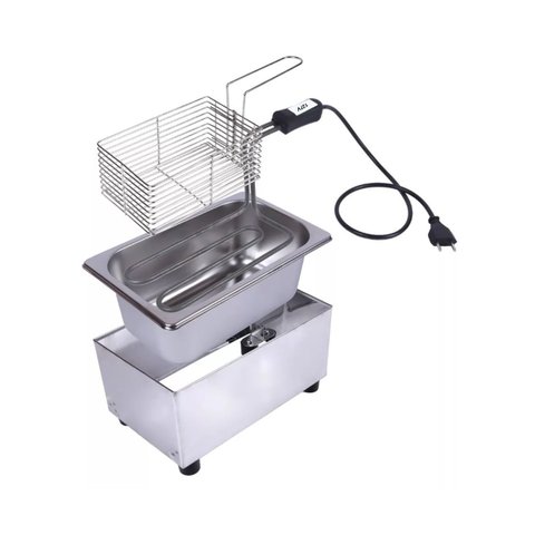 Fritadeira Eletrica Retangular Inox Domestica Economica 1 Litro - 220v