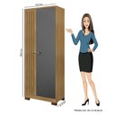 Ver mais imagens de Armário Multiuso Versatile 2 Portas com Chave Carvalho Americano Grafite - Incorplac