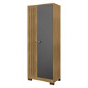 Ver imagem 2 de Armário Multiuso Versatile 2 Portas com Chave Carvalho Americano Grafite - Incorplac