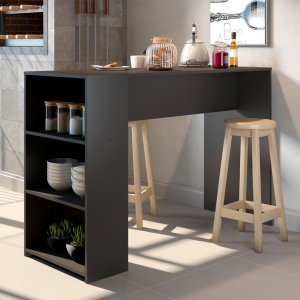 Bacada Ilha Gourmet para Cozinha 136 x 92 Cm MDP Cinza Vulcano - ClickLar