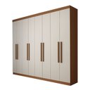 Ver imagem 1 de Guarda-Roupa Casal Bréscia 8 Portas 4 Gavetas Jatoba/Areia - Panorama Móveis