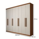 Ver imagem 2 de Guarda-Roupa Casal Bréscia 8 Portas 4 Gavetas Jatoba/Areia - Panorama Móveis