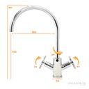 Ver imagem 2 de Torneira Misturador Bancada Cozinha 1/4 Volta Latão Cromado