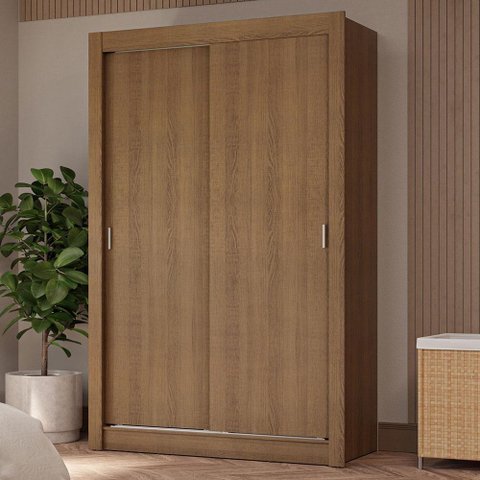 Guarda-roupa Solteiro 2 Portas de Correr 4 Gavetas Rustic Vivare Plus Madesa Rustic