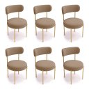 Ver imagem 4 de Cadeira Sala de Jantar Margara Kit 6 Aço Dourado Bouclê Ted D03 - D'Rossi