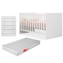 Ver imagem 1 de Quarto de Bebê Cômoda 777 e Berço 1344 Doce Sonho com Colchão Branco - Qmovi