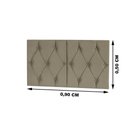 Ver imagem 3 de Cabeceira Cama Box Solteiro Helena Marfim Sued 0,90 Suspensa