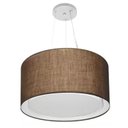 Ver imagem 1 de Lustre Pendente Cilíndrico Duplo Vivare Md-4299 Cúpula em Tecido 45x30cm - Bivolt Lustres Vivare