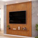 Ver imagem 6 de Painel Tv 75 223cm Suspenso Ripado Noah D04 Freijó - Mpozenato
