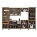 Ver imagem 3 de Cozinha Completa Modulada Berlim 13 Portas 3 Gavetas MDF-MDP Camurça-Freijó Fidelita Móveis