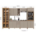 Ver imagem 4 de Cozinha Completa Modulada Berlim 13 Portas 3 Gavetas MDF-MDP Camurça-Freijó Fidelita Móveis