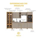 Ver imagem 5 de Cozinha Completa Modulada Berlim 13 Portas 3 Gavetas MDF-MDP Camurça-Freijó Fidelita Móveis