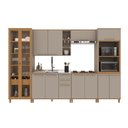 Ver imagem 2 de Cozinha Completa Modulada Berlim 13 Portas 3 Gavetas MDF-MDP Camurça-Freijó Fidelita Móveis