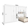 Guarda-Roupas Modulado P/ Cama Box 1,38M Casal Branco Rosa - 4