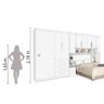 Guarda-Roupas Modulado P/ Cama Box 1,38M Casal Branco Rosa - 3