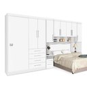 Ver imagem 1 de Guarda-Roupas Modulado P/ Cama Box 1,38M Casal Branco Rosa