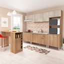Ver imagem 1 de Cozinha Modulada Completa Max 262 Cm Balcão Pia Bancada Ilha Armário Mdp Carvalho Blanche - Clicklar
